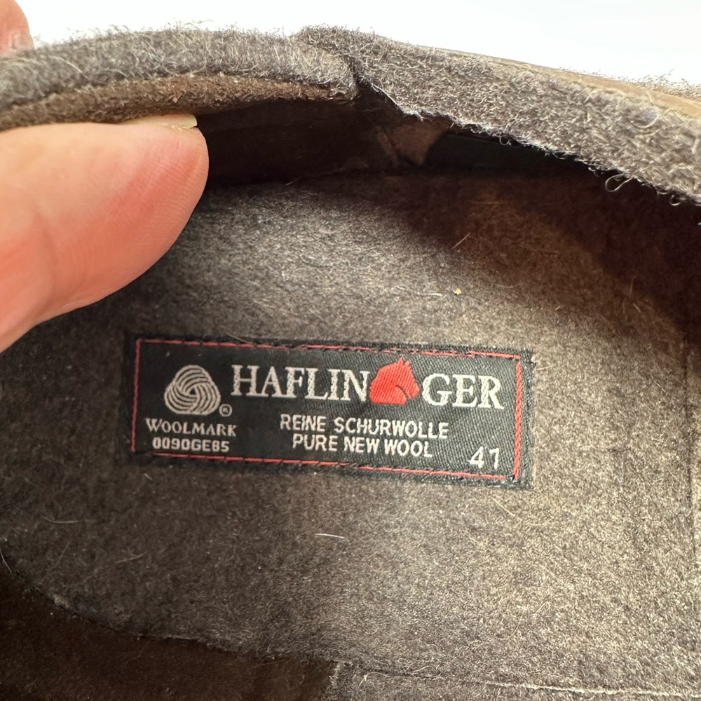 Haflinger Gray Wool Clogs with Brown Trim - Picture 13 of 13